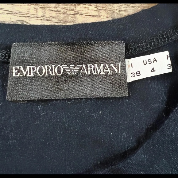 EMPORIO ARMANI T-Shirt Womens Size 38 /US 4 Black Dance Academy Invite Graphic - Picture 2 of 6